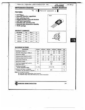 IRFP353 Datasheet PDF Samsung