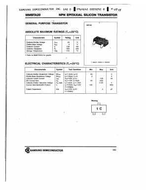 MMBTA20 Datasheet PDF Samsung