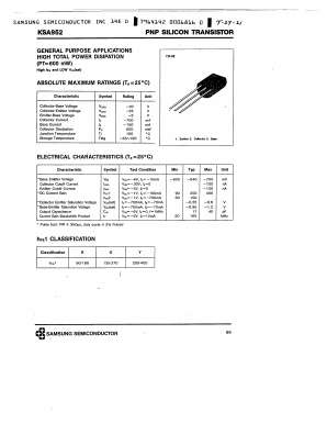KSA952 Datasheet PDF Samsung