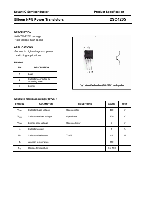 C4205 Datasheet PDF SavantIC Semiconductor 