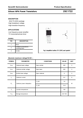 C1722 Datasheet PDF SavantIC Semiconductor 