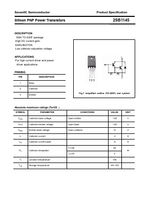 B1145 Datasheet PDF SavantIC Semiconductor 