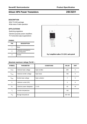 2SC3231 Datasheet PDF SavantIC Semiconductor 