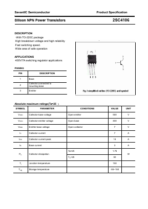 2SC4106 Datasheet PDF SavantIC Semiconductor 
