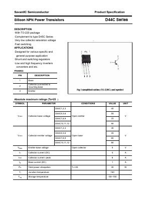 D44C11 Datasheet PDF SavantIC Semiconductor 