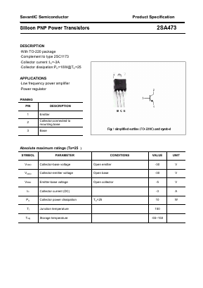 2SA473 Datasheet PDF SavantIC Semiconductor 