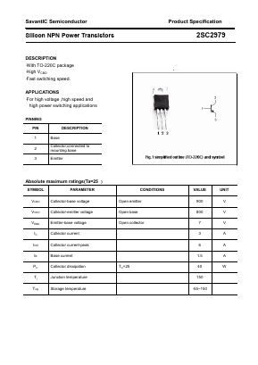 2SC2979 Datasheet PDF SavantIC Semiconductor 