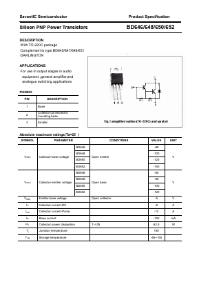 BD646 Datasheet PDF SavantIC Semiconductor 