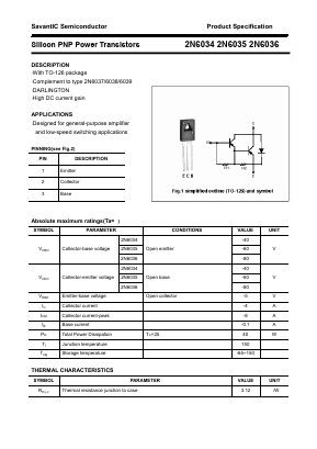 2N6035 Datasheet PDF SavantIC Semiconductor 