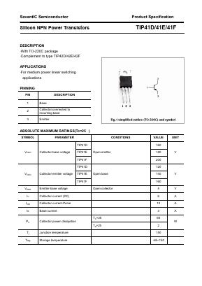 TIP41E Datasheet PDF SavantIC Semiconductor 