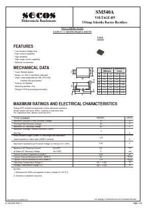 SM540A Datasheet PDF Secos Corporation.