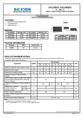 SM2200BM Datasheet PDF Secos Corporation.