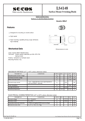 LS4148 Datasheet PDF Secos Corporation.