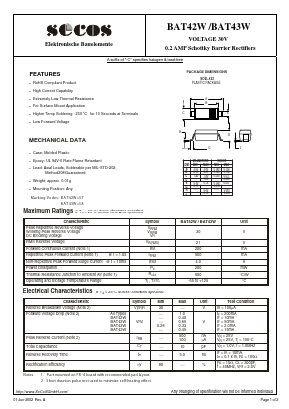 BAT42W Datasheet PDF Secos Corporation.