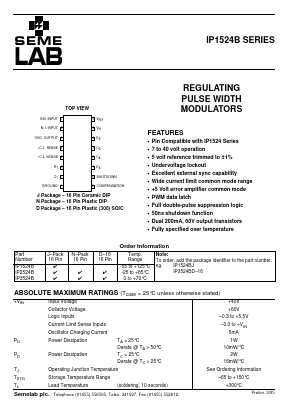 IP1524BD Datasheet PDF Semelab - > TT Electronics plc 