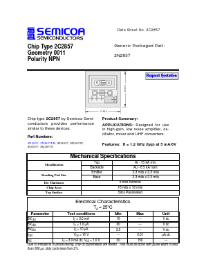 2C2857 Datasheet PDF Semicoa Semiconductor