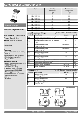 KBPC1502FW Datasheet PDF Semikron