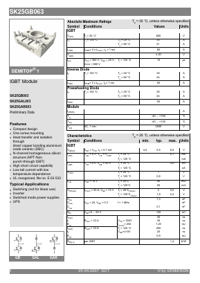 SK25GAL063 Datasheet PDF Semikron