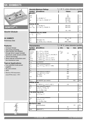 SK300MB075 Datasheet PDF Semikron