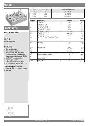SK70B08 Datasheet PDF Semikron