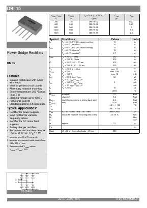 DBI15 Datasheet PDF Semikron