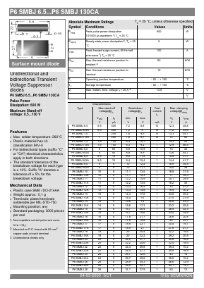 P6SMBJ5.0 Datasheet PDF Semikron