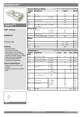 SK80GB125T Datasheet PDF Semikron