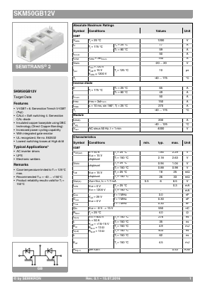 SKM50GB12V Datasheet PDF Semikron