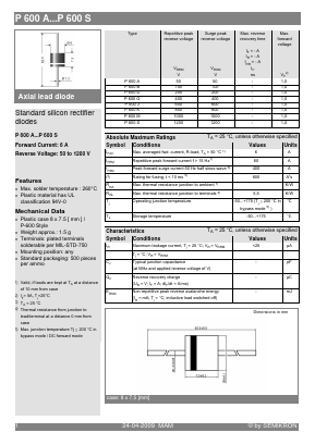 P600A Datasheet PDF Semikron