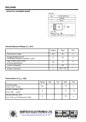 RGL34AW Datasheet PDF Semtech Electronics LTD.