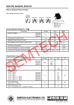 BAS21SW Datasheet PDF Semtech Electronics LTD.