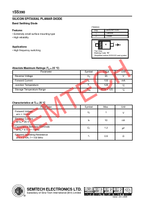 1SS390 Datasheet PDF Semtech Electronics LTD.
