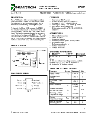 LP2951CM-3.3TR Datasheet PDF Semtech Corporation