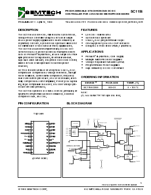 SC1156CSW.TR Datasheet PDF Semtech Corporation
