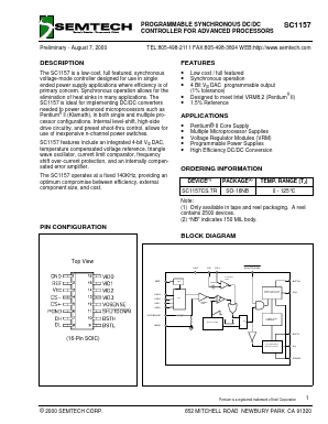 SC1157 Datasheet PDF Semtech Corporation