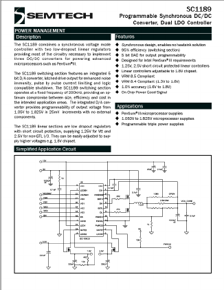 SC1189SWTR Datasheet PDF Semtech Corporation