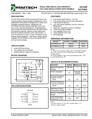 SC1540CS-1.8 Datasheet PDF Semtech Corporation