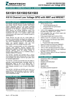 SX1502EVK Datasheet PDF Semtech Corporation