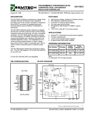 SC1182-2.5CSW.TR Datasheet PDF Semtech Corporation