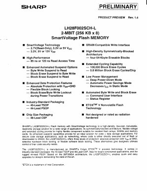 LH28F002SCHT-L12 Datasheet PDF Sharp Electronics