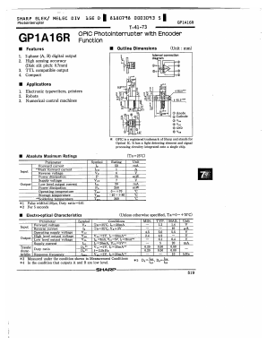 GP1A16R Datasheet PDF Sharp Electronics
