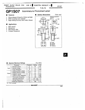 GP1S07 Datasheet PDF Sharp Electronics