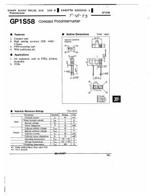 GP1S58 Datasheet PDF Sharp Electronics
