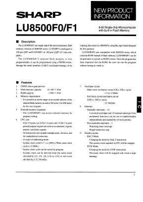 LU8500F1 Datasheet PDF Sharp Electronics