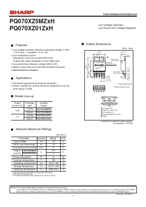 PQ070XZ5MZZH Datasheet PDF Sharp Electronics