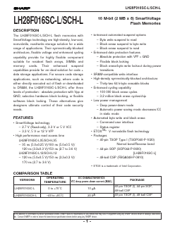 LH28F016SCH-L Datasheet PDF Sharp Electronics