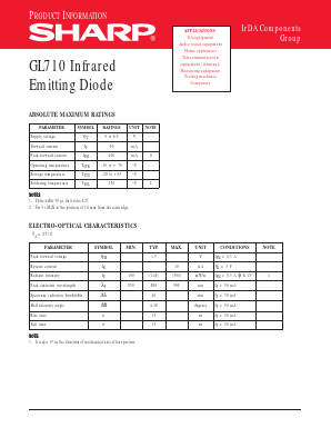 GL710 Datasheet PDF Sharp Electronics