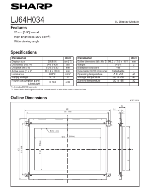 LJ64H034 Datasheet PDF Sharp Electronics