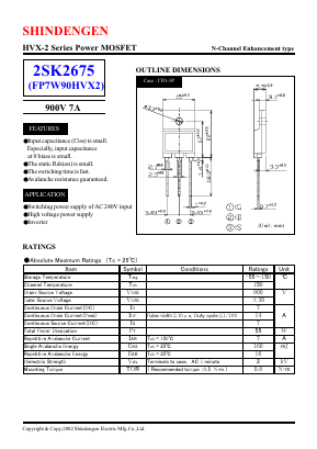 2SK2675 Datasheet PDF Shindengen