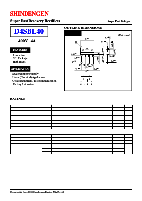 D4SBL40 Datasheet PDF Shindengen